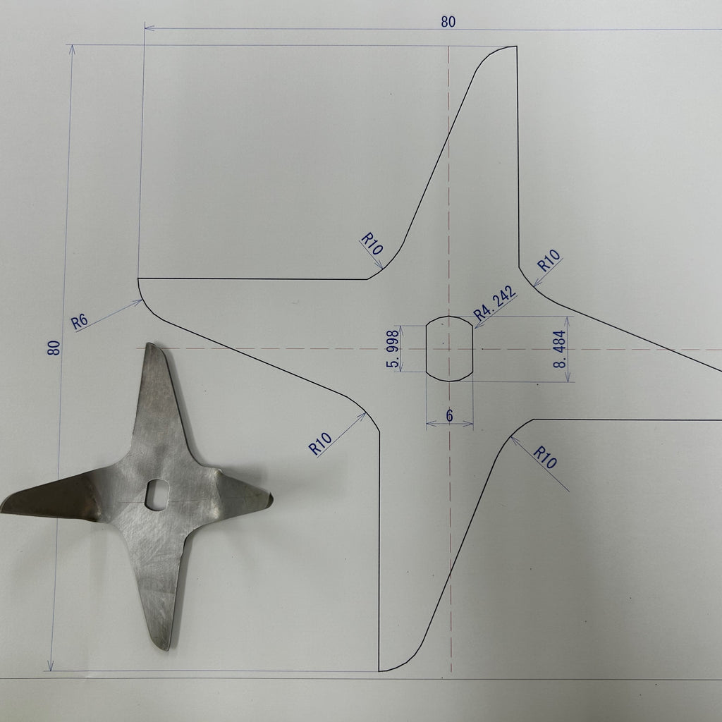 加工事例（SUS304 ミキサー？のプロペラ部分の製作）