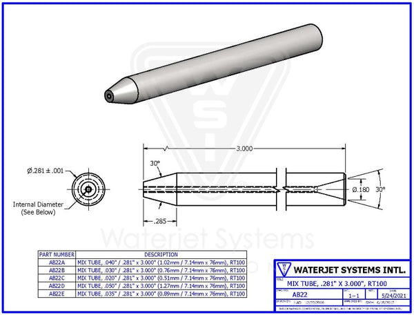 ROCTEC 100 （ .020" / .281" X 3.000" 【0.51 MM / 7.14MM X 76MM】）【WSI P/N : AB22C】