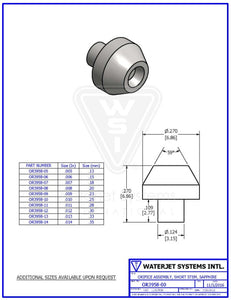 オリフィス アセンブリ .010" / 0.25MM, ショートステムタイプ, サファイア【WSI  P/N: OR3958-10】